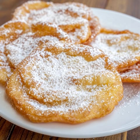 Warm and fluffy fried dough, a classic carnival dessert, perfect with a drizzle of honey.