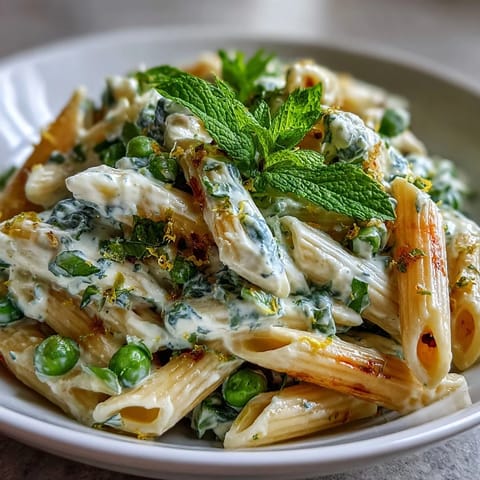 Pea Ricotta Pasta with Mint