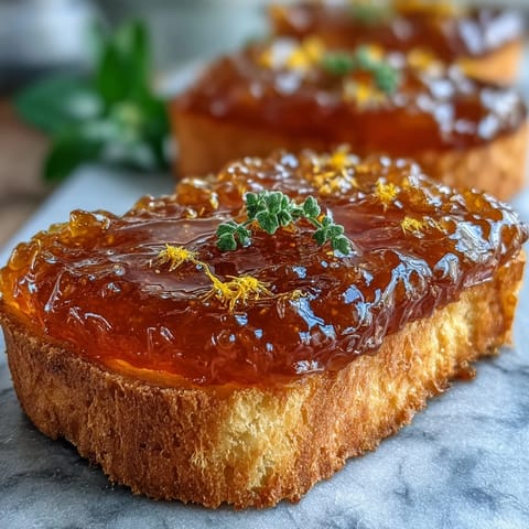 A golden jar of dandelion jelly, spread on warm buttered toast for a delicate floral breakfast treat.