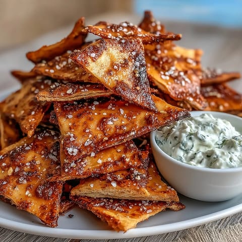 Homemade Pita Chips Tzatziki