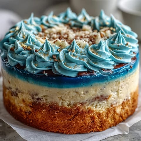 Graduation Cake Blue Gold Ombre