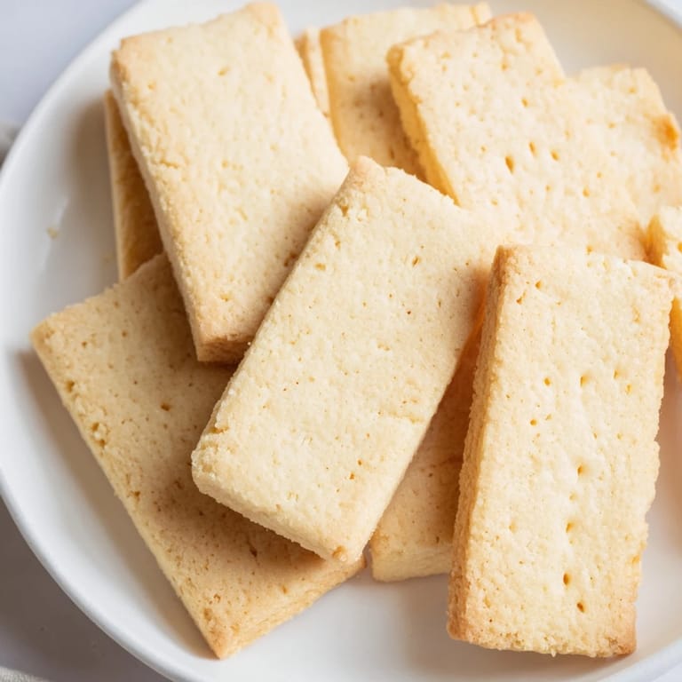 Crispy-edged Shortbread Cookies, offering a melt-in-your-mouth texture, ideal for a sweet treat.