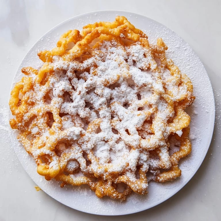 Warm, American-style funnel cakes, with a delightful crispy exterior, perfect served with sugar.