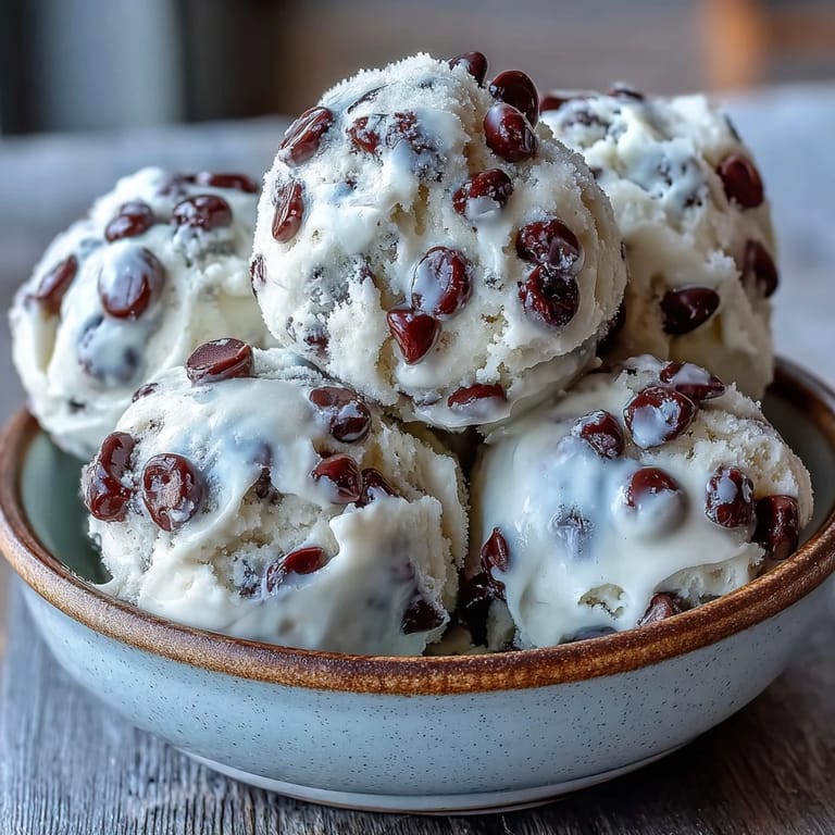 Freshly mixed Greek Yogurt Cookie Dough with buttery sweetness in a mixing bowl.