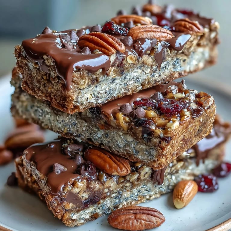Homemade No-Bake Granola Energy Bars with oats, nuts, and dried fruit, perfect for a healthy on-the-go snack.  