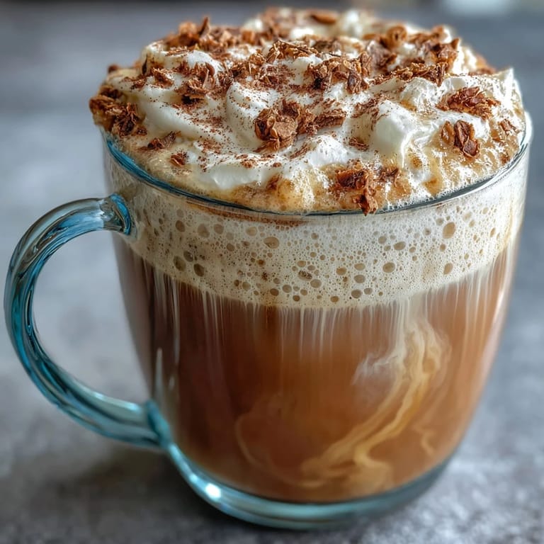 Creamy oat milk dandelion tea latte with honey, a nourishing and dairy-free hot beverage with gentle roasted flavor.