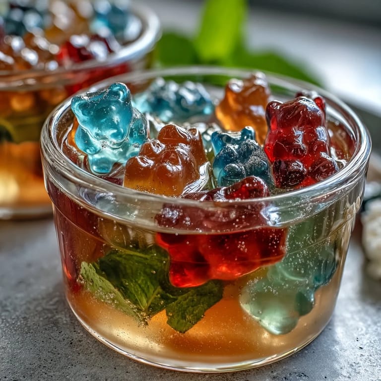 Gummy Bear Lemonade Jelly Cups, a fun, jiggly dessert filled with gummy bears.