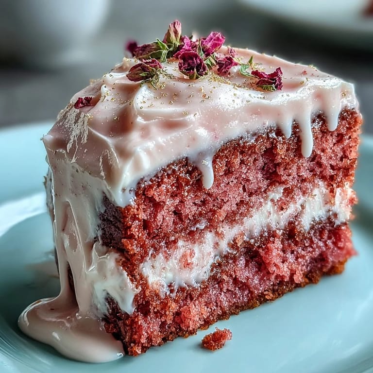 Elegant Bridal Shower Rosé Velvet Cake, moist with creamy frosting and sparkle.
