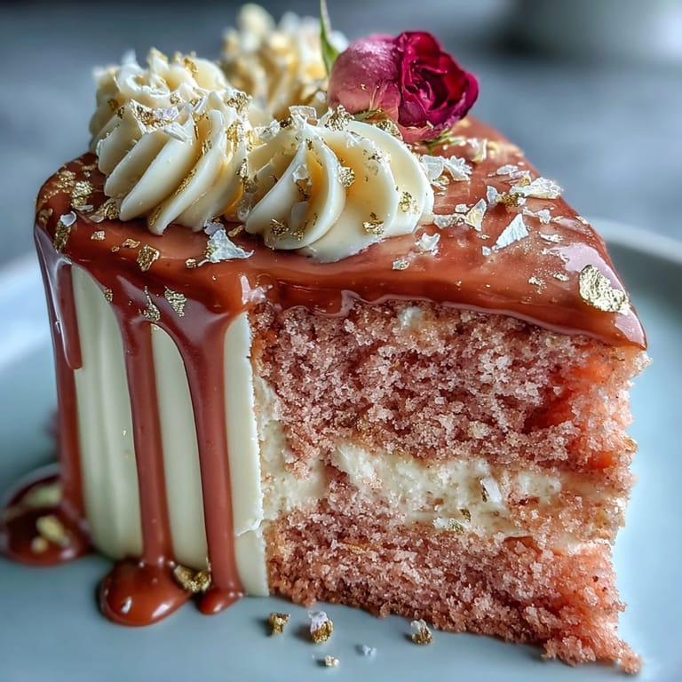 Luxurious Bridal Shower Rosé Velvet Cake, perfectly frosted and adorned.