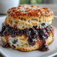Golden Blueberry Lemon Sourdough Scones with fresh blueberries and lemon zest, perfect for a bright breakfast or brunch treat.  